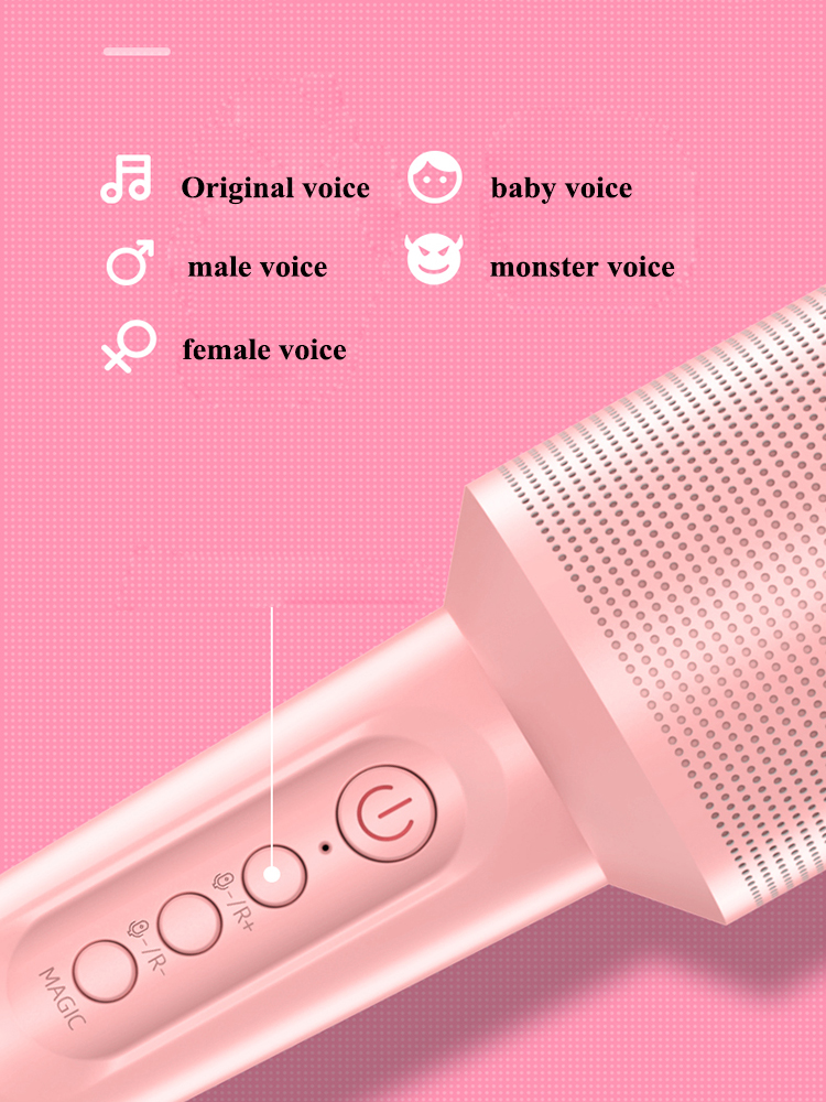 Bluetooth Karaoke Microphone Professional wireless Handheld Microphone Built-in sound card with sound effects for party singing