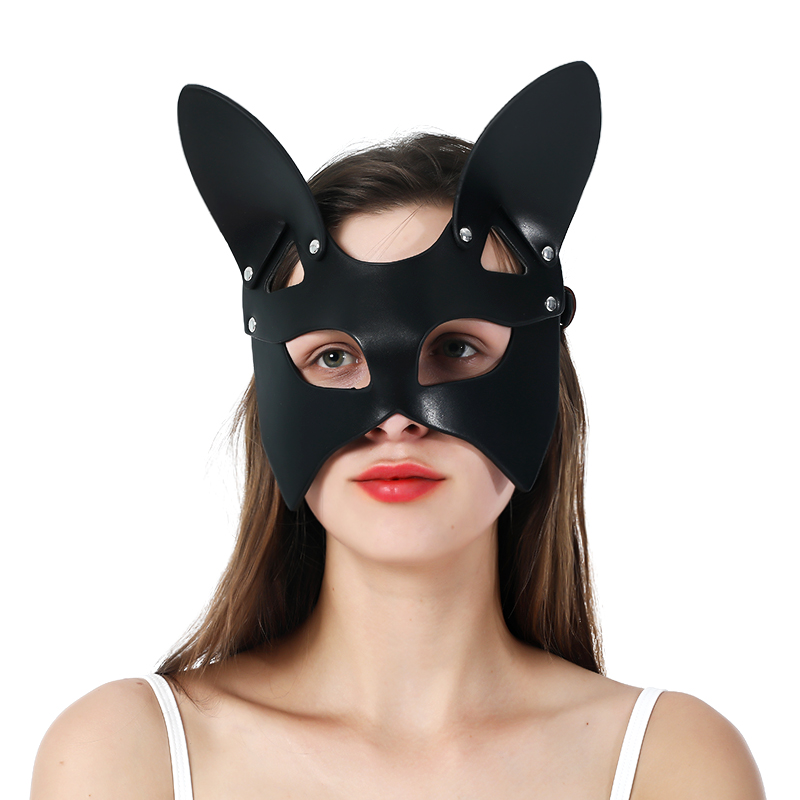 Fullyoung New Sexy Leather Mask Bdsm Punk Fetish Erotic Halloween Carnival Cosplay Catwoman Bunny Masks Masquerade Party Mask