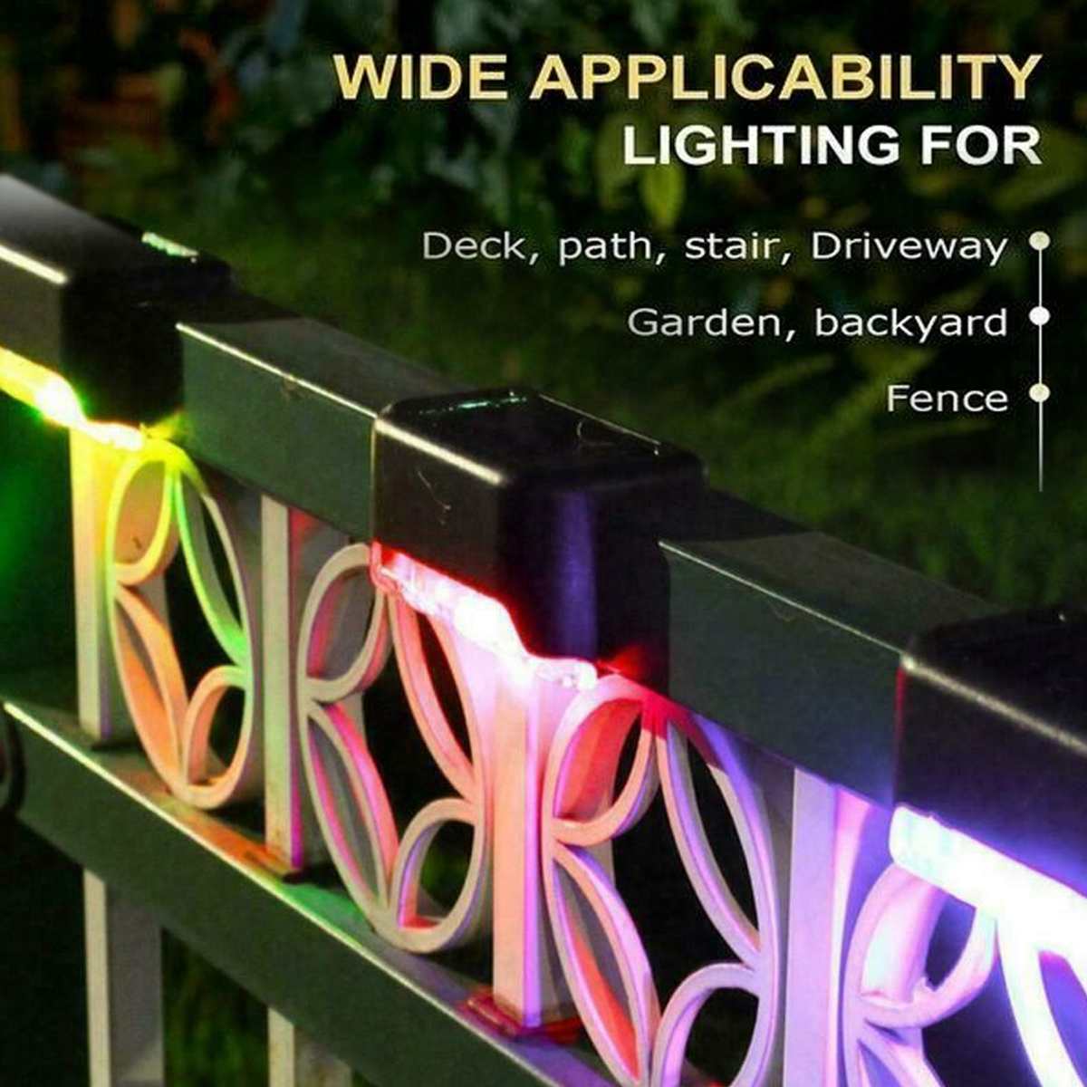 2/4/6PCS LED Solar Path Stair Lights Outdoor Garden Yard Fence Wall Landscape Lamp Solar Light for Stair Courtyard Colored Light