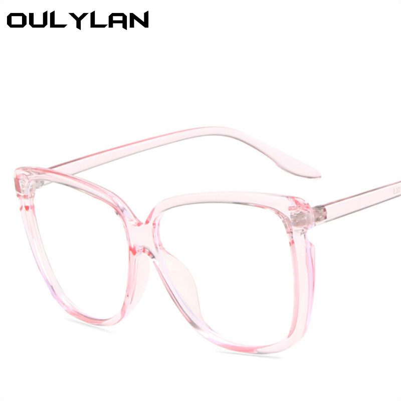 Oulylan TR90 Eyeglasses Frames Women Men Vintage Anti-blue light Glasses Frame Fashion Oversized Fake Glasses Spectascle Frames