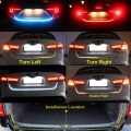 Niscarda 12V 1.2M Car Rear Trunk Tail Light Dynamic Streamer Reverse Warning LED Strip Auto Additional Break Trun Signal Lamp