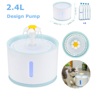 Automatic Pet Cat Water Fountain With LED Electric USB Dog Cat Pet Mute Drinker Feeder Bowl Pet Drinking Fountain Dispenser 2.4L