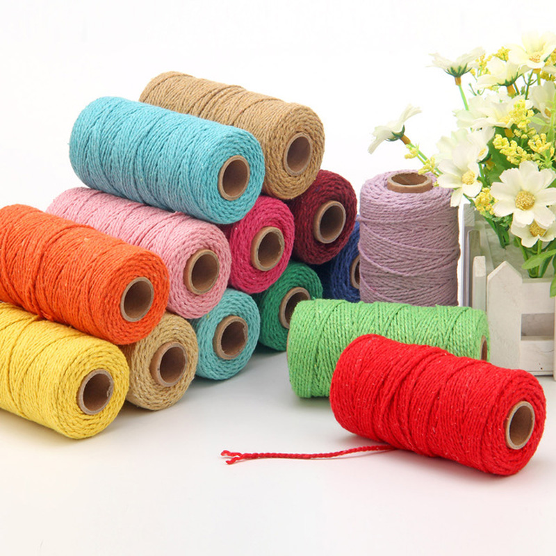 100m Long/100Yard Pure Cotton Twisted Cord Rope Crafts Macrame Artisan String High Quality Home Decorative