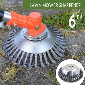 Steel Wire Wheel Garden Weed Brush Lawn Mower Grass Eater Trimmer Brush Cutter Tools Garden Grass Trimmer Head Weed Brush