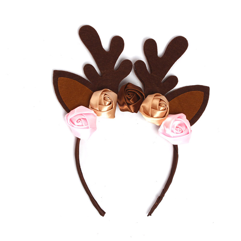 Deer Costume Girls Halloween Christmas Fancy Dress Flower Reindeer Bambi Kids Tutu Dress with Headband Children New Year Clothes (12)