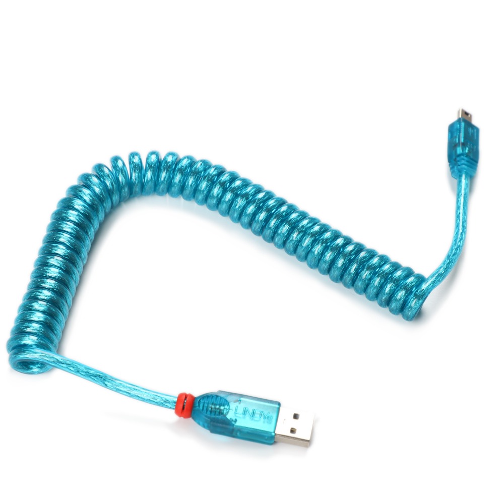 High Quality Mini USB 2.0 Cable Lindy Durable Data Line 2 Meter 5 Pin Coiled Cable Spring Cable For Keyboard