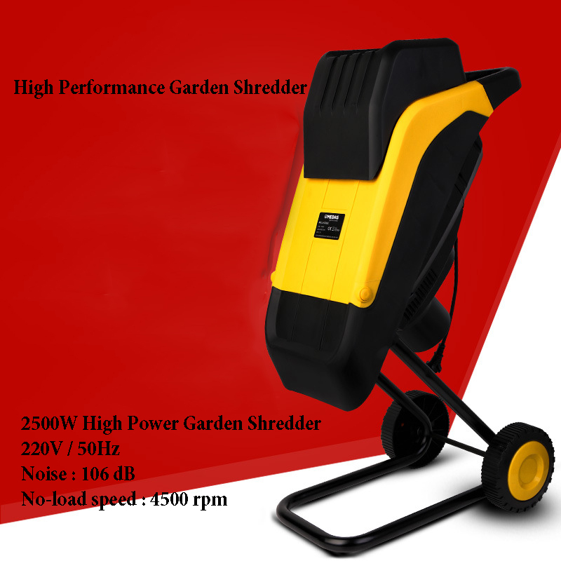 2500W/High Power Garden Shredders High-capacity Wooden/Branch/Leaf Garden Electric Shredder With 10m Power Cable