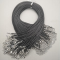 Fashion 2.0MM 45cm 60cm 70cm +5cm black Wax rope lobster clasp necklace lanyard Jewelry pendant cords 100pcs/lot Free shipping