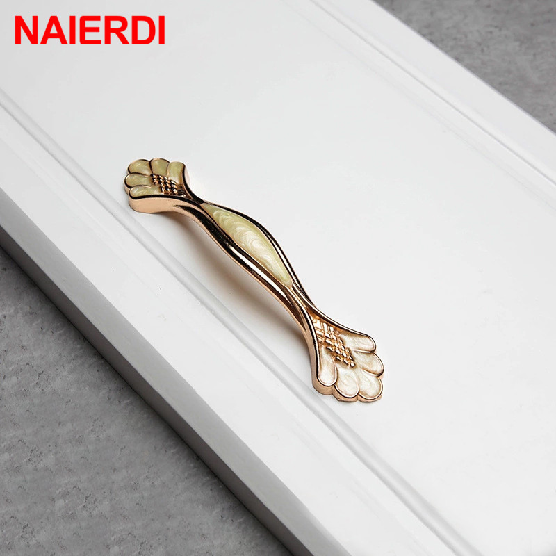 NAIERDI Amber Yellow European Cabinet Handles Aluminum Alloy Door Kitchen Knobs Cabinet Pulls Drawer Knobs Wardrobe handle