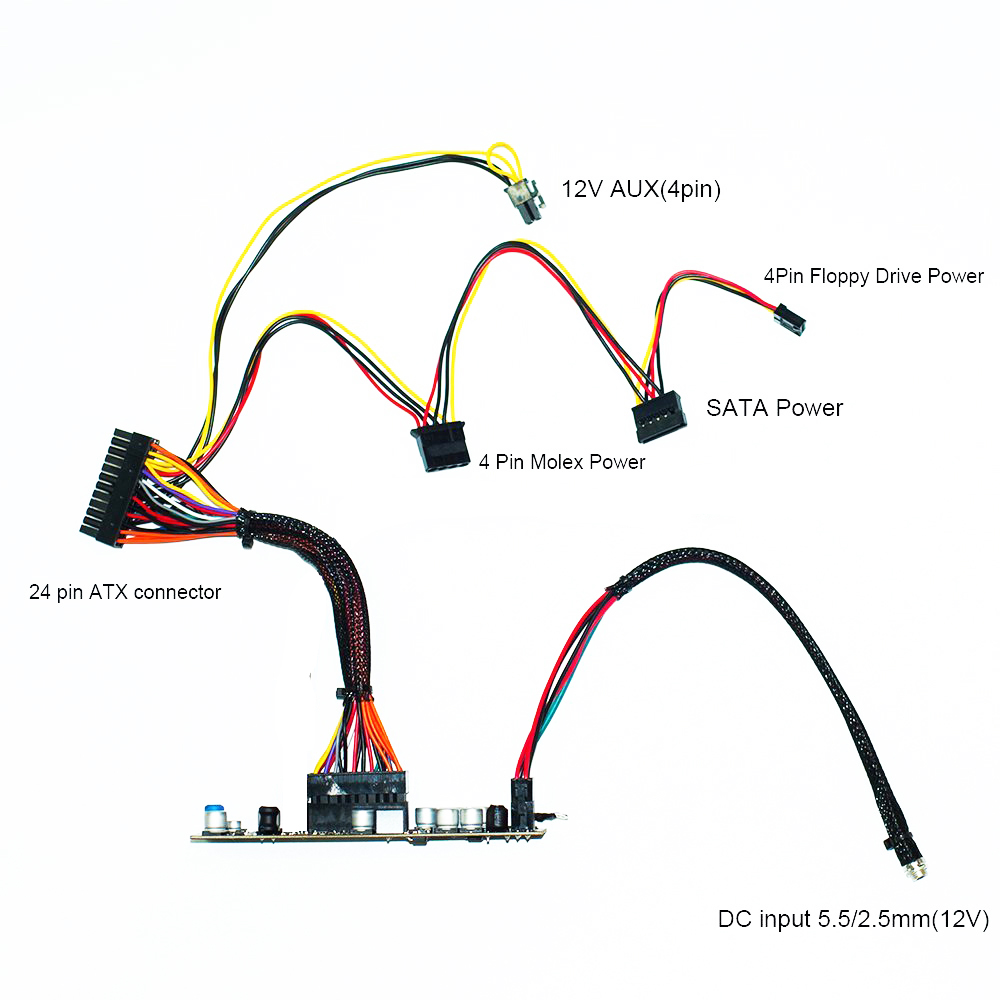 RGEEK 12V 150W DC ATX Peak PSU Pico ATX Switch PSU 24pin MINI ITX DC to ATX PC Power Supply Car PC Power Supply For Computer