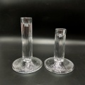 Clear Vintage Glass Pillar Candle Holders