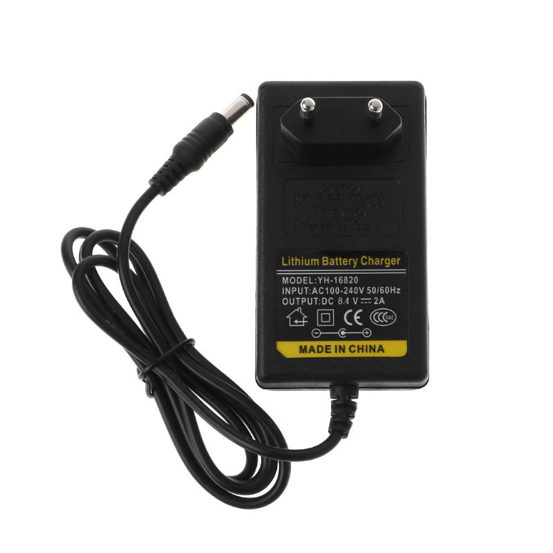 Battery Charger 8.4V DC 2A Intelligent Lithium Li-on Power Adapter EU US Plug Transformer Full Stop Automatically