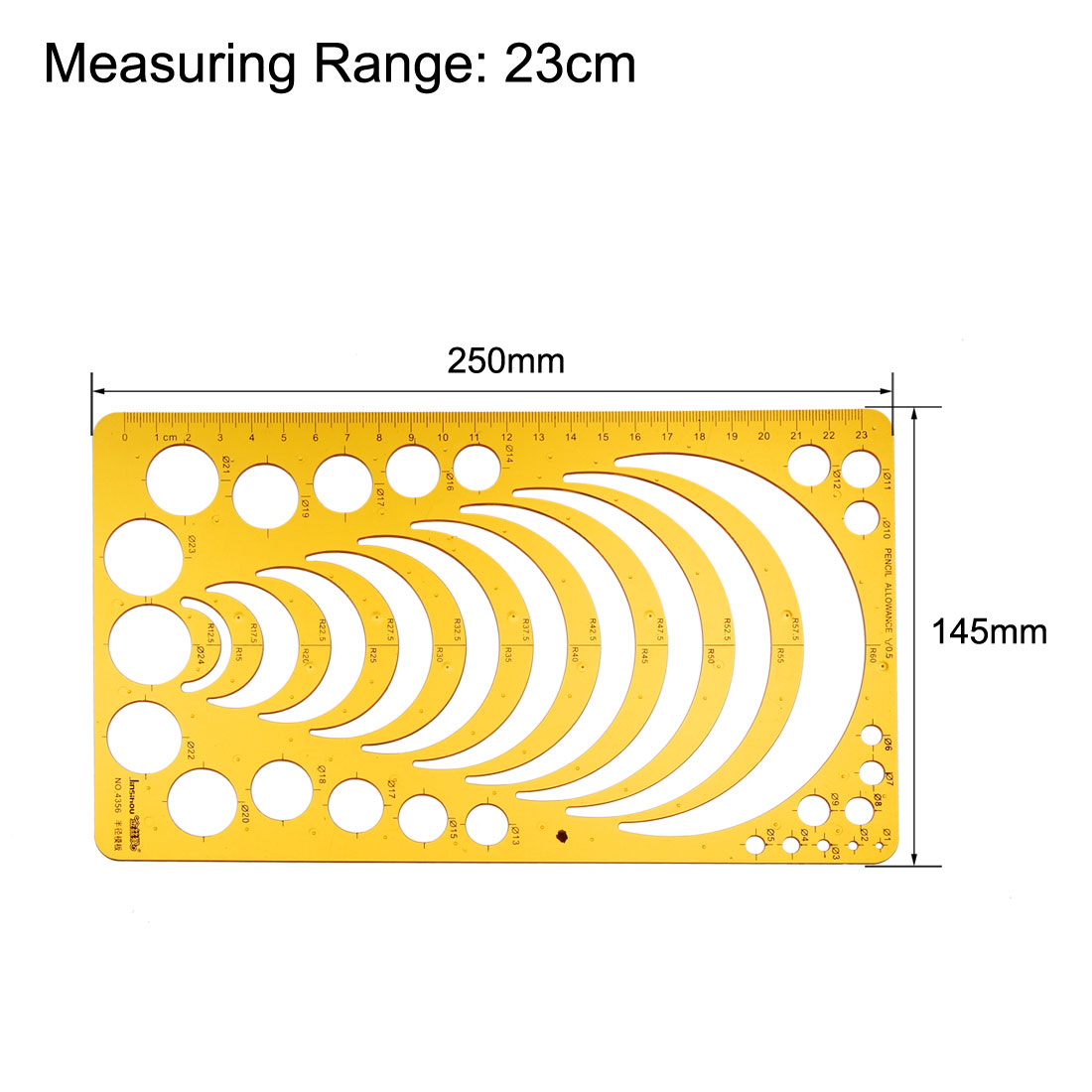 uxcell 2pcs Geometric Drawing Template Measuring Ruler Plastic 23cm 18cm for Drawing Art Design and Building Formwork