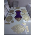 Runner Faux Leather Presentation Set Table Cloth 6 Person 19 Pieces Table Ottoman Motifs Dinner Set Wedding Luxury