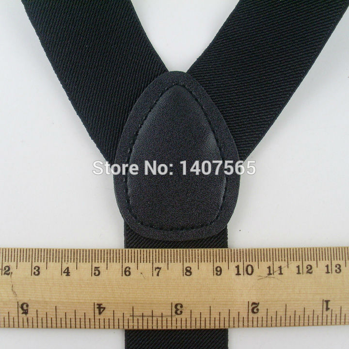 free shipping men`s Unisex Clip-on Braces Elastic Slim broad Suspender 3.5cm Wide Mix Y-Black Suspenders Wholesale