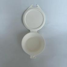 600ml bagasse bowl with hinged lid