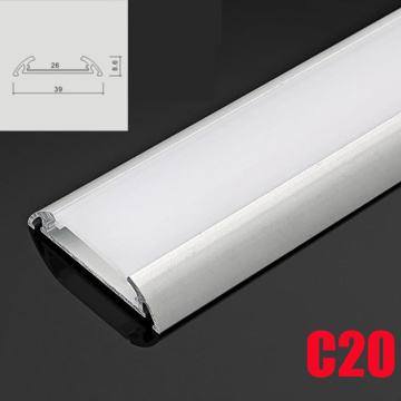 C20 6 Sets 50cm Under Cabinet Lights LED Aluminum Channel System With Diffuse Cover End Caps Aluminum Profile for LED Bar Lights