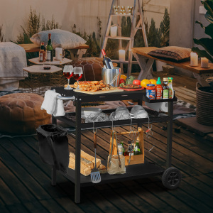 Table Grill Cart Patio Multifunctional Grill Cart Table