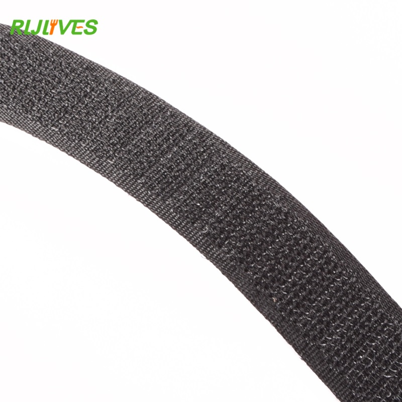 RLJLIVES 2 Rolls 2cm*1m Black Hook and Loop Self Adhesive Fastener Strong Tape Hook and Loop Tape adhesive