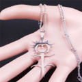 2021 Fashion Ghostemane Stainless Steel Charm Necklaces for Women Silver Color Chain Necklaces Jewelry colgantes mujer N4413S02