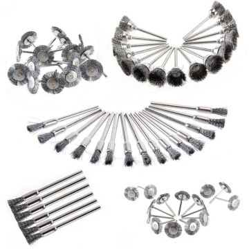 45 Pcs Stainless Steel Wire Cup Mix Brush Set Fits Dremel Rotary Tool Accessories Sets --M25