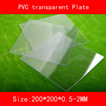 2pcs PVC transparent Sheet Plastic Clear plate size 200*200mm thickness 0.5mm 0.8mm 1mm 1.5mm 2mm