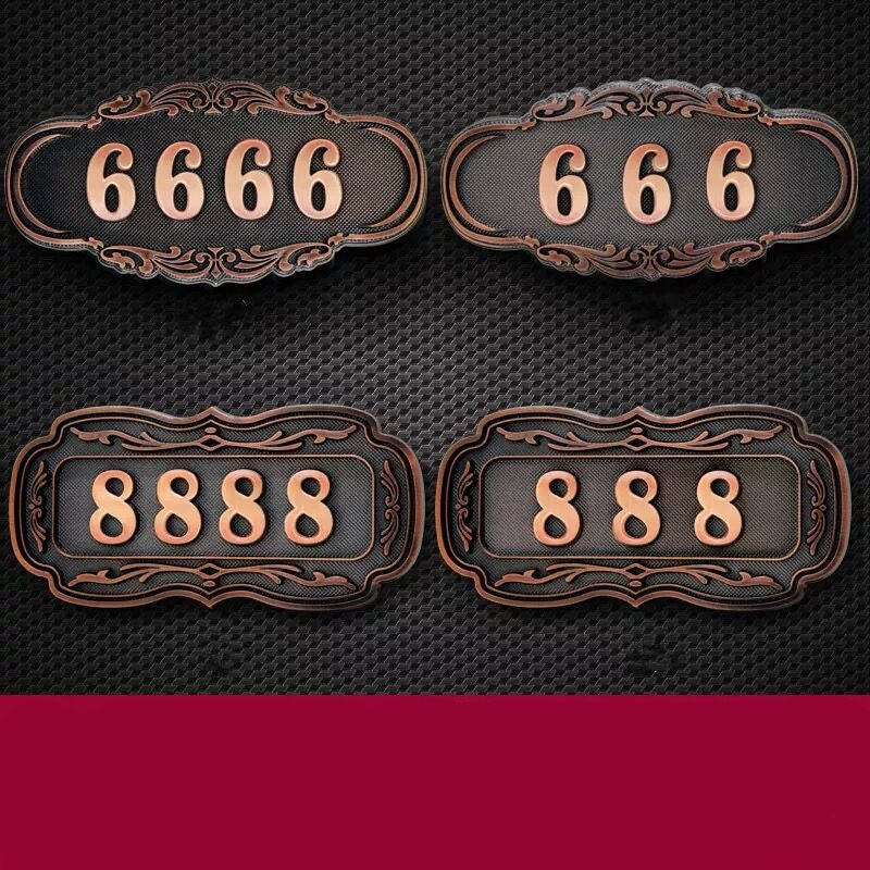 3 - 4 Digits paste classical european style house number pure card villa apartment door sign hotel number wholesale