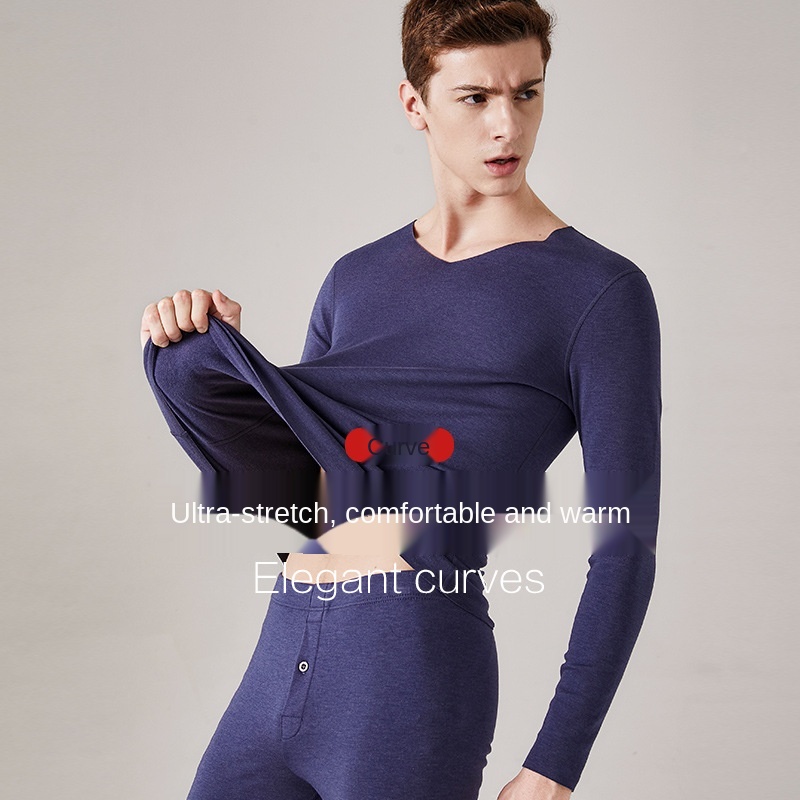 THERMAL Underwear MEN Winter Long JOHNS Dralon Men's Heating and Warm-Keeping Set Double-Sided VELVET Seamless Two-Piece Set