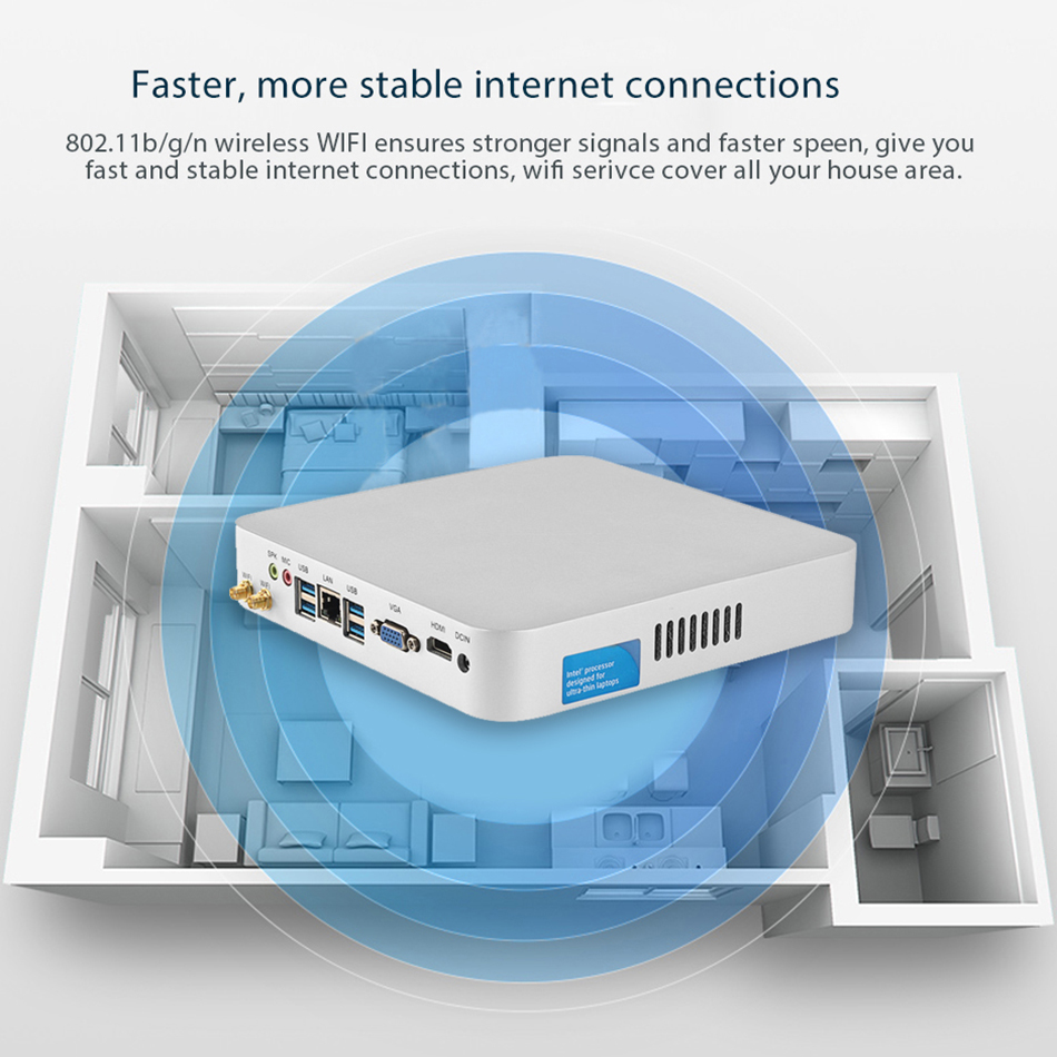 HLY Core i7 7500U i5 7200U 3317U Mini PC Windows 10 7 Mini Computer HTPC Minipc 4K Linux HDMI Wifi Usb3.0 Household MiniComputer