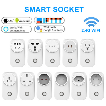 WIFI Smart Socket Smart Plug EU UK Swit AU BR FR JP Israel Ita Plug Remote Control Alexa Google Home Energy Monitor For Amazon