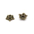 100Pcs Antique Silver Gold Flower Star Loose Sparer Bead End Caps for Jewelry Making Finding Diy Accessories Component Wholesale