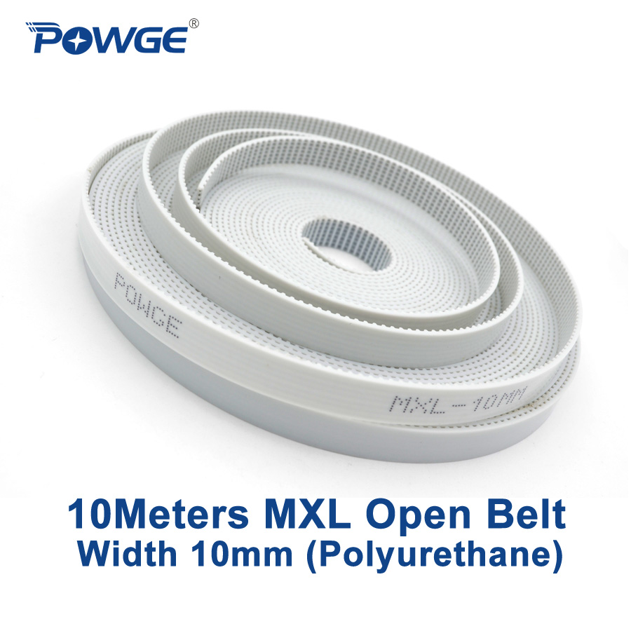POWGE 10Meters MXL Open timing belt MXL-10 Width 10mm Pitch 2.032mm MXL Synchronous belt polyurethane with steel PU MXL Belt