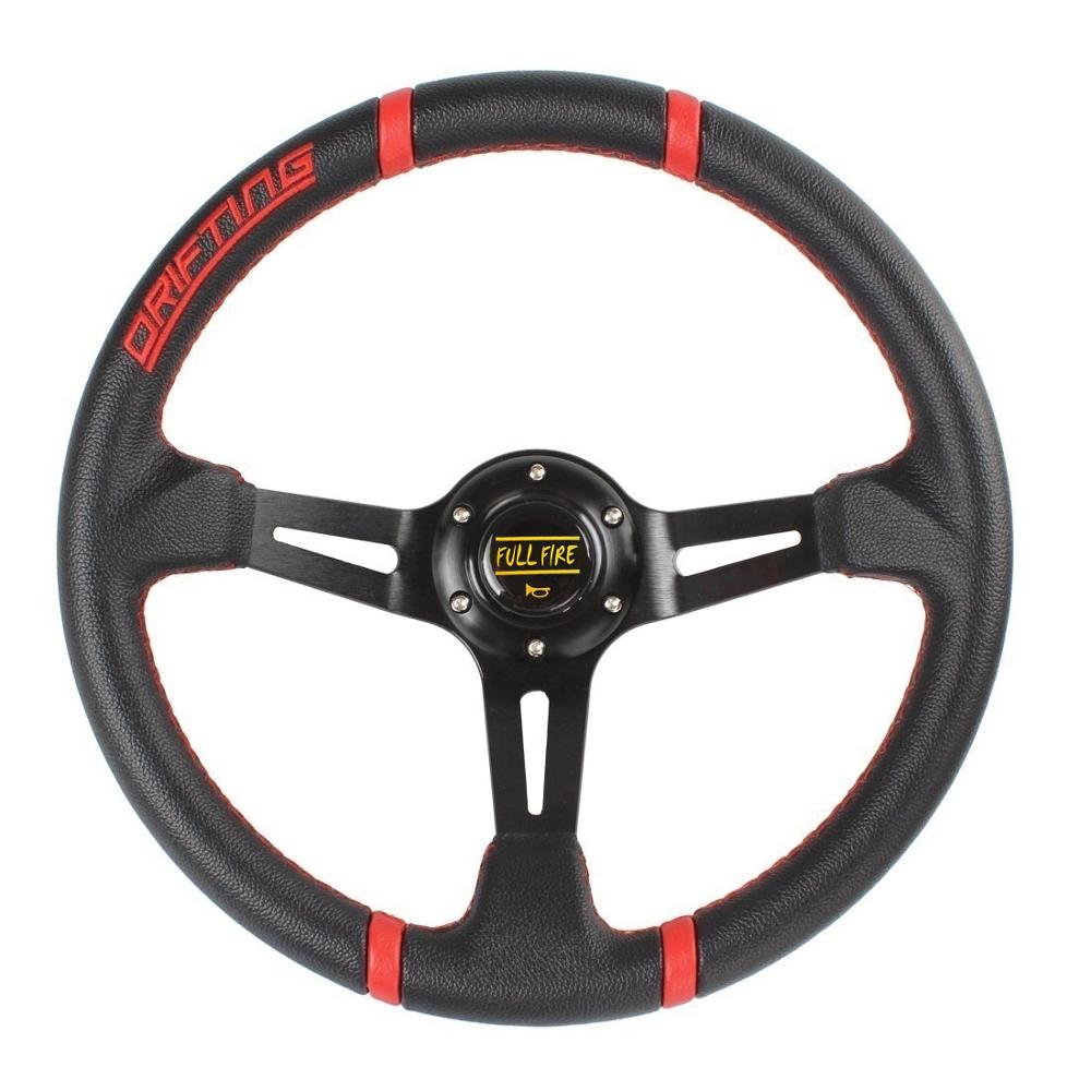 Car Universal 350MM leather steering wheel PVC Racing steering wheel sports High quality Auto parts modification