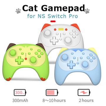 Cute Cat Gamepad Wireless Bluetooth Game Remote Controller Joystick Double Vibration Console Game Pad for Switch Pro Switch Lite