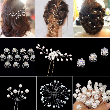 Braiding Hair Accessories Wedding Bridal Pearl Hair Clip Crystal Rhinestone Hairpins Clips Headwear Barrette Styling Hair Clip