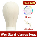 Qoxi mannequin heads for wig with stands tripod wig display canvas block head dolls dummy maniquin cabeza with head and pins