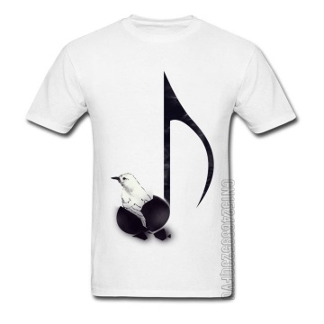 Design Born To Sing Rock Music Popular T Shirts Printing Women Men New Arrival Tee Shirts Birds And Note White Tops T Shirt