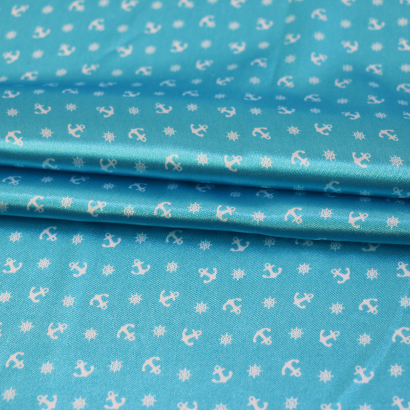 Anchor Print Fabrics Jacket Linings,Bag Lining,Curtains,Scarfs,Diy Material Satin