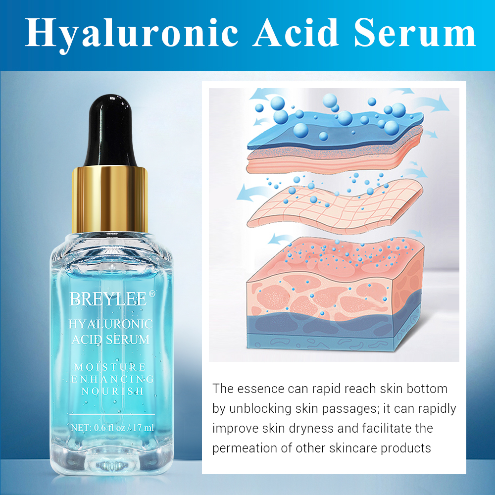 Breylee Hyaluronic Acid Set Skin Care Moisturizing Facial Serum Face Cream Eye Cream Improves Dryness Rough Whitening Repairing