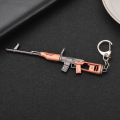 Hot Game Metal Little Gun Pickaxe PUBG Weapon Rifle Model AK Guns CS Keyring Key Gift Toys for Men Gifts Souvenirs