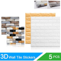 10 pieces 3d self-adhesive wall sticker, brick design wall panels, waterproof foam pe white wallpaper for living room, tv wall10