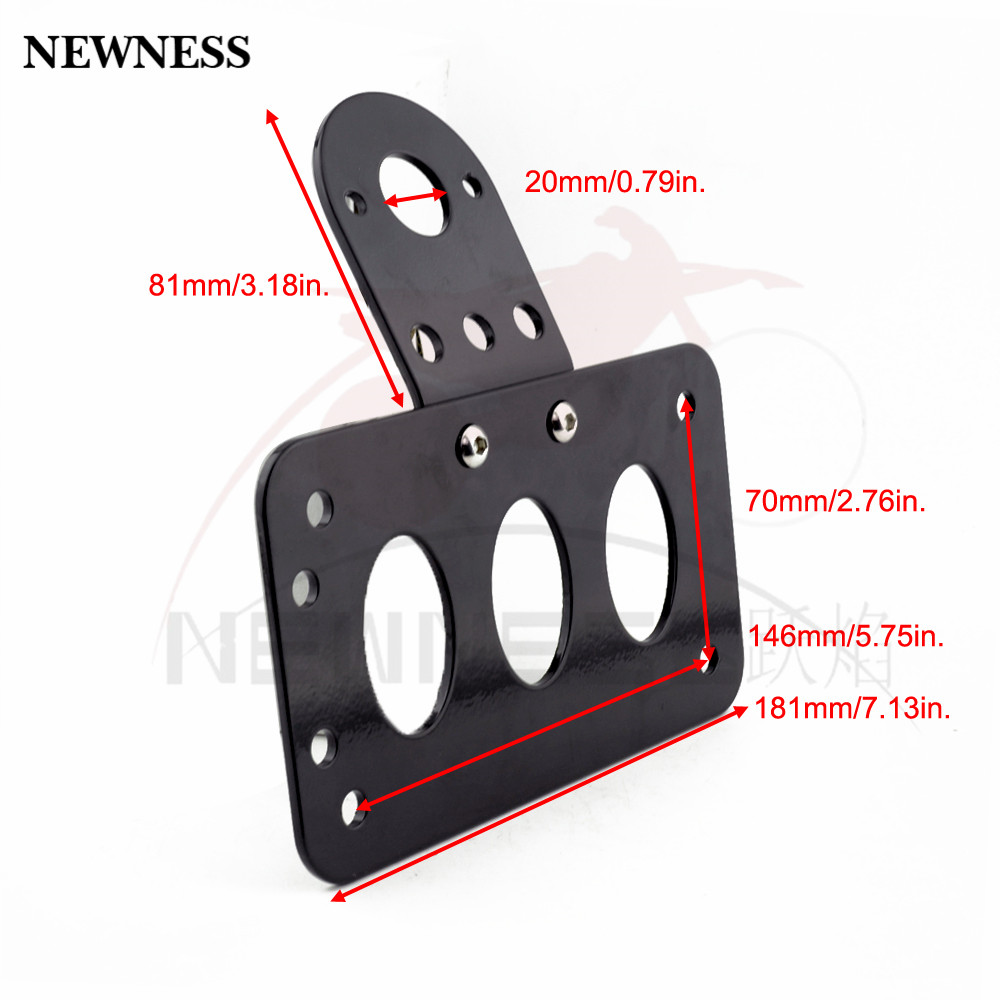 Newness Universal Motorcycle Side Mounted Tail Light Frame License Plate Bracket Retro Metal Motorcycle Accessories for harley