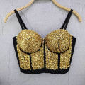 Women Jazz Dance Costume Crop Top Sequined Vest Pole Dance Bra Party Nightclub Stage Clothes Rave Outfit American Clothing 2077