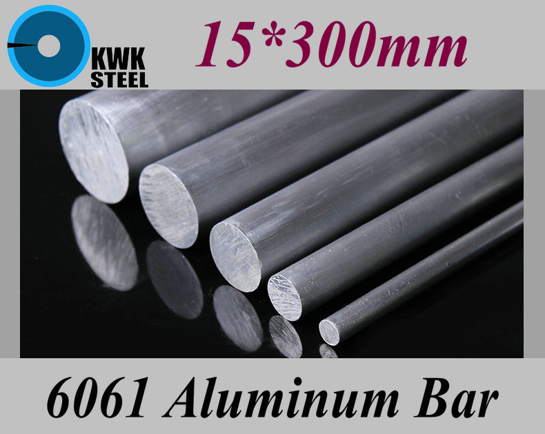 15*300mm Aluminum 6061 Round Bar Aluminium Strong Hardness Rod for Industry or DIY Metal Material Free Shipping