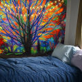 Psychedelic Fantasy Tree Tapestry Wall Hanging Hippie Wall Tapestry Dorm Decor Colorful Wall Carpets Trippy Tapestry Bedspread