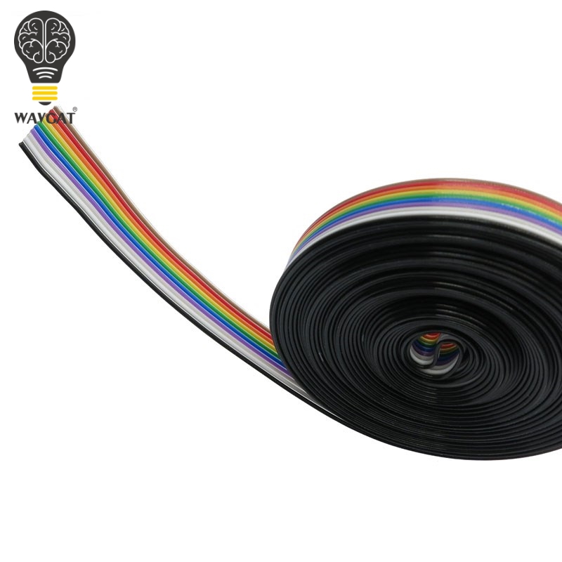 1 meter 1.27mm Spacing Pitch10 WAY 10P Flat Color Rainbow Ribbon Cable Wiring Wire For PCB DIY 10 Way Pin