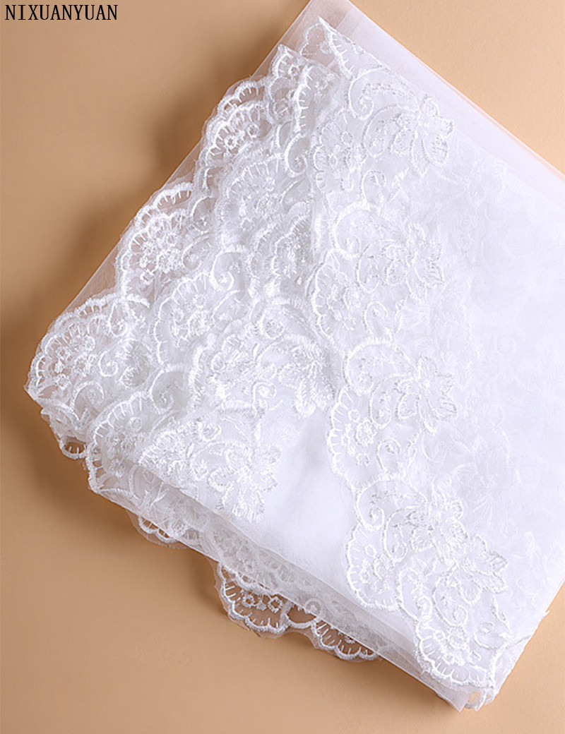 Bridal-Veil-Ivory-White-1-Layer-2-6-m-Lace-com-renda-Voile-mari