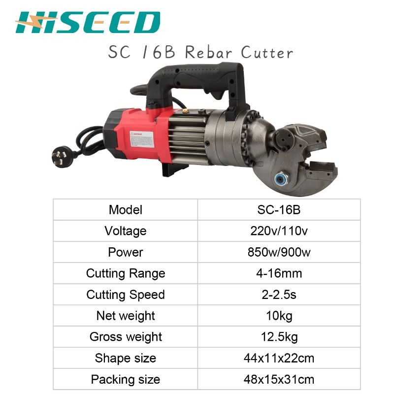 SC16B Single Operated Portable Hydraulic Steel Rebar Cutter Machine to cut off construction rebar