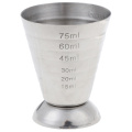 1pcs 75ml 0.5-2.5oz / 15-75ml / 1-5Tbsp Metal Measure Cup Drink Tool w/ml/oz Shot Ounce Jigger Bar Mixed Cocktail Beaker