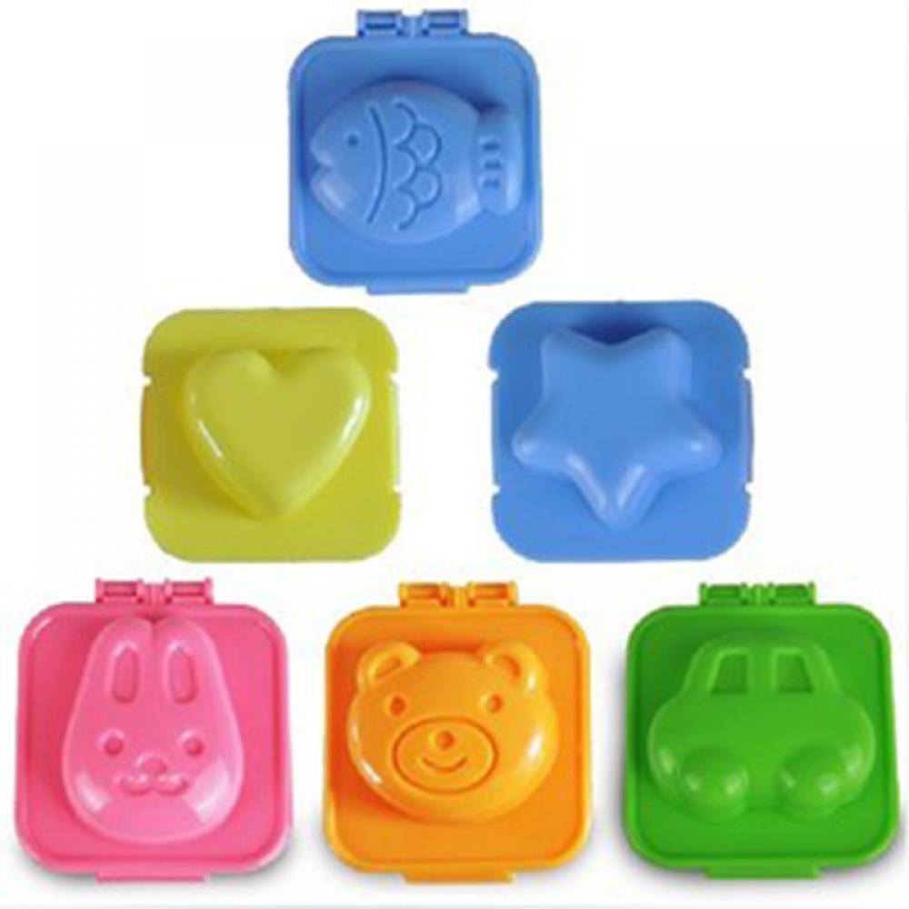 Boiled Egg Mold Cute Cartoon 3D Egg Ring Mould Bento Maker Cutter Decorating Egg Tool